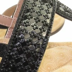 Forever Link New Rosa82K Children Girl Soft Padded Insole Wedge Thong Sandal W Rhinestone Crystal