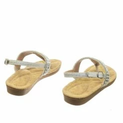 Forever Link New Rosa82K Children Girl Soft Padded Insole Wedge Thong Sandal W Rhinestone Crystal