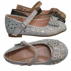 Forever Link New Sabina72KA Baby Toddler Rhinestone Mary Jane Ballet Flat - Kids Dress Shoes
