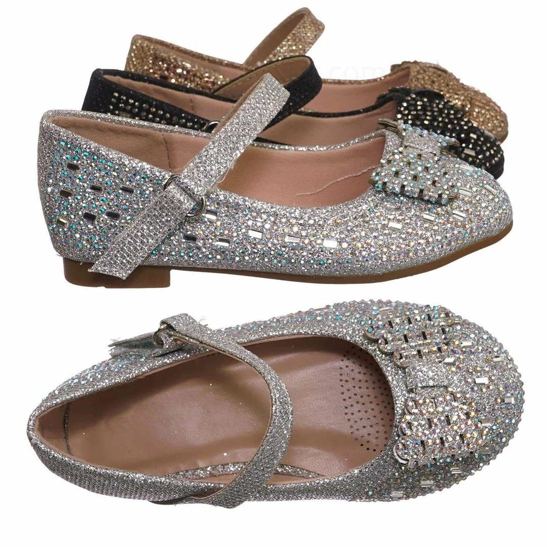 Forever Link New Sabina72KA Baby Toddler Rhinestone Mary Jane Ballet Flat - Kids Dress Shoes