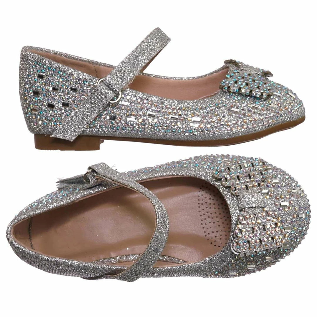 Forever Link New Sabina72KA Baby Toddler Rhinestone Mary Jane Ballet Flat - Kids Dress Shoes
