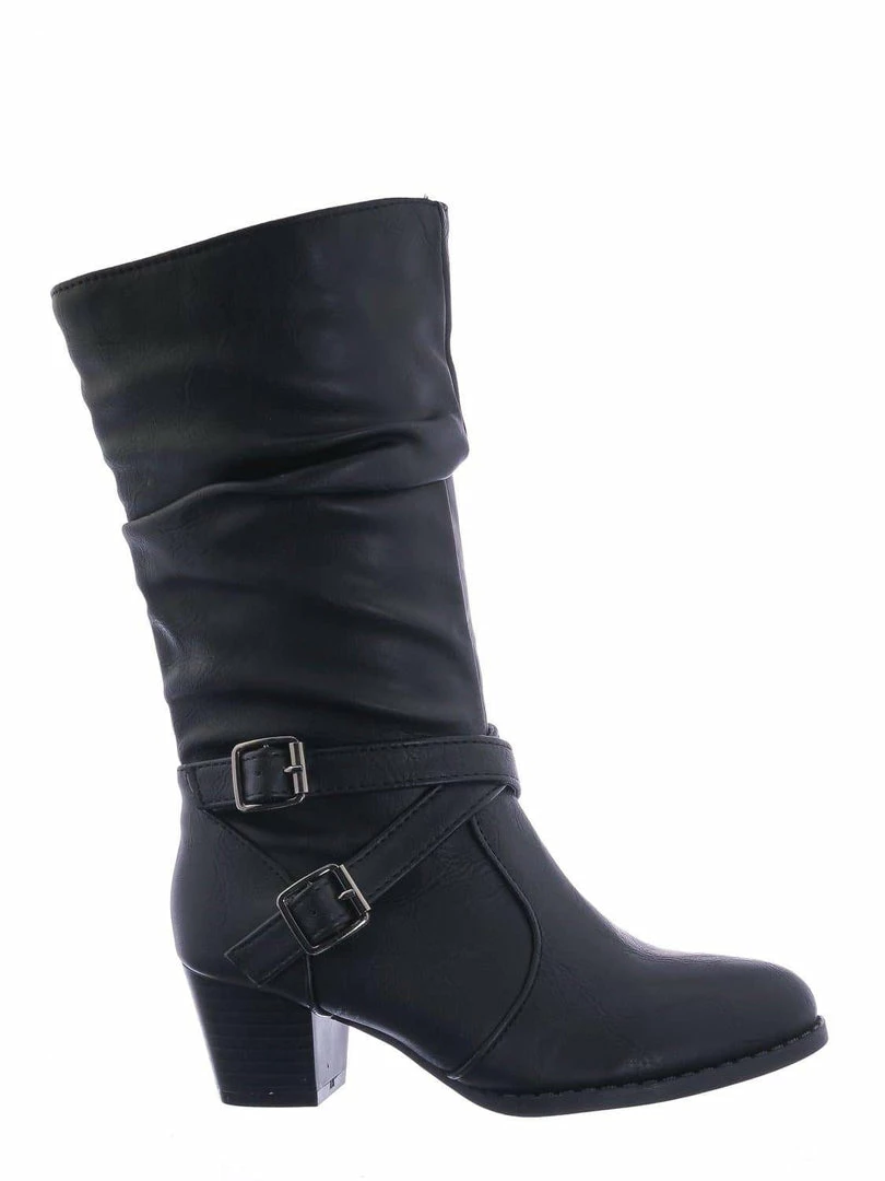 Forever Link Safety52k Childerns Harness Strapped Boots - Little Girls Mid Calf Heel Shoes New