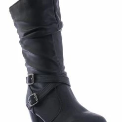 Forever Link Safety52k Childerns Harness Strapped Boots - Little Girls Mid Calf Heel Shoes New