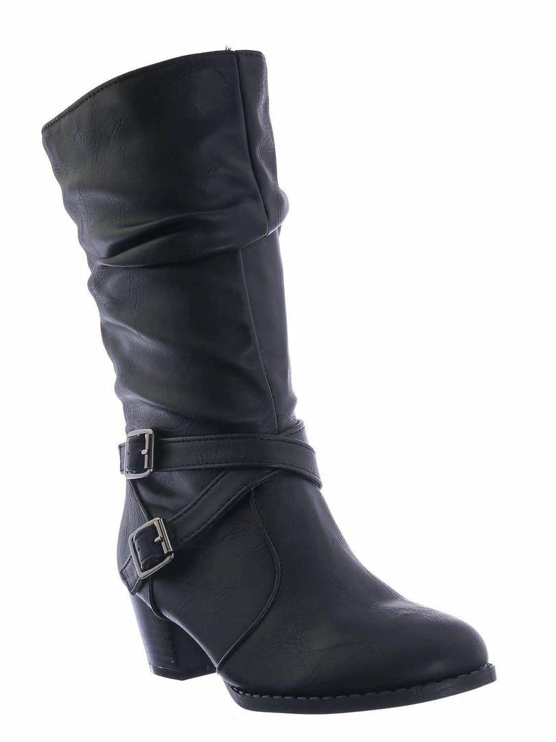 Forever Link Safety52k Childerns Harness Strapped Boots - Little Girls Mid Calf Heel Shoes New