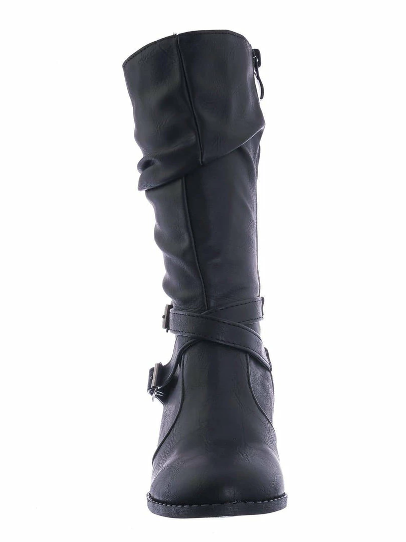 Forever Link Safety52k Childerns Harness Strapped Boots - Little Girls Mid Calf Heel Shoes New