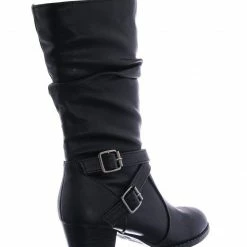 Forever Link Safety52k Childerns Harness Strapped Boots - Little Girls Mid Calf Heel Shoes New