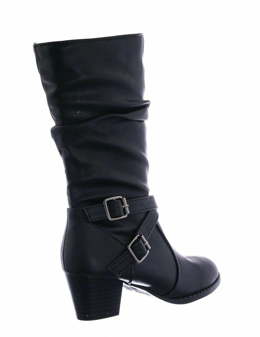 Forever Link Safety52k Childerns Harness Strapped Boots - Little Girls Mid Calf Heel Shoes New