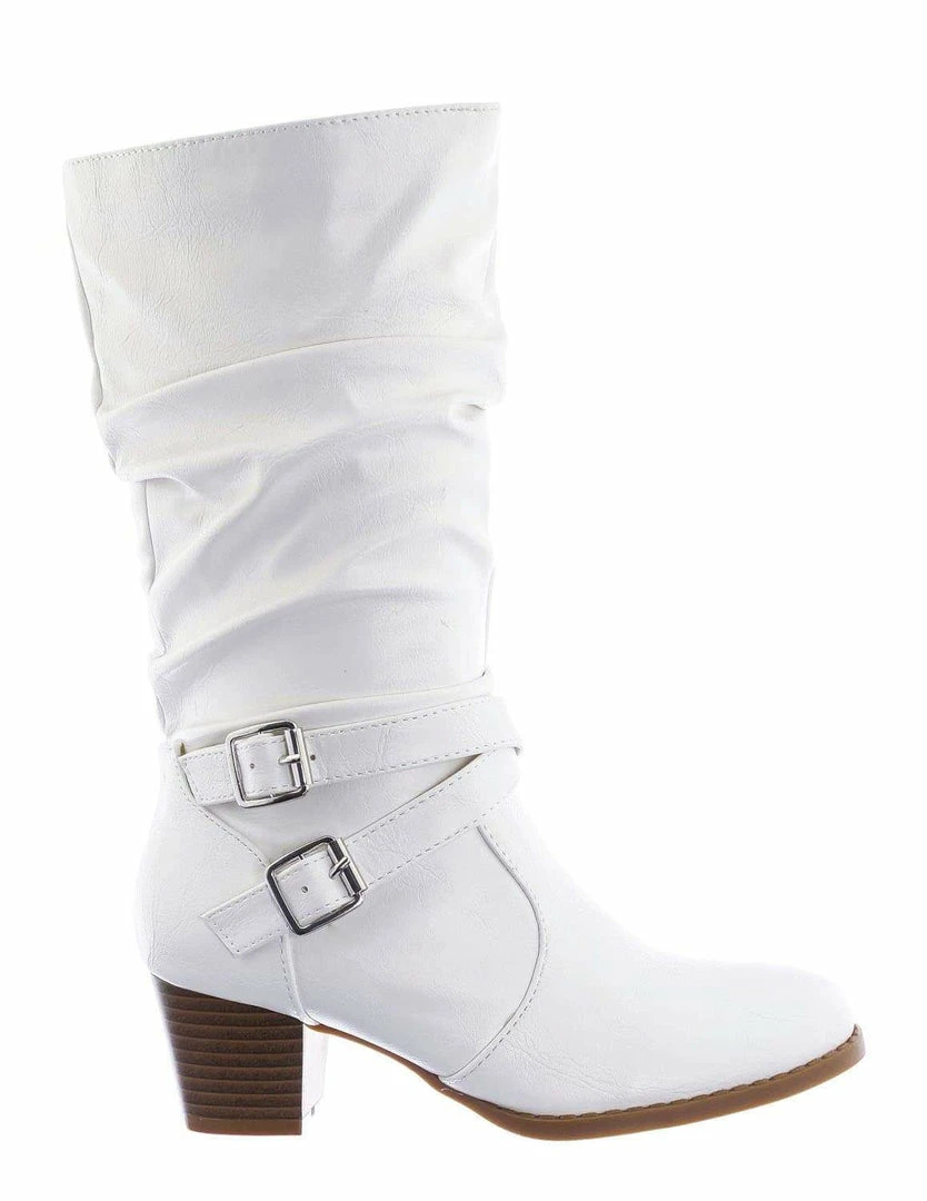 Forever Link Safety52k Childerns Harness Strapped Boots - Little Girls Mid Calf Heel Shoes New