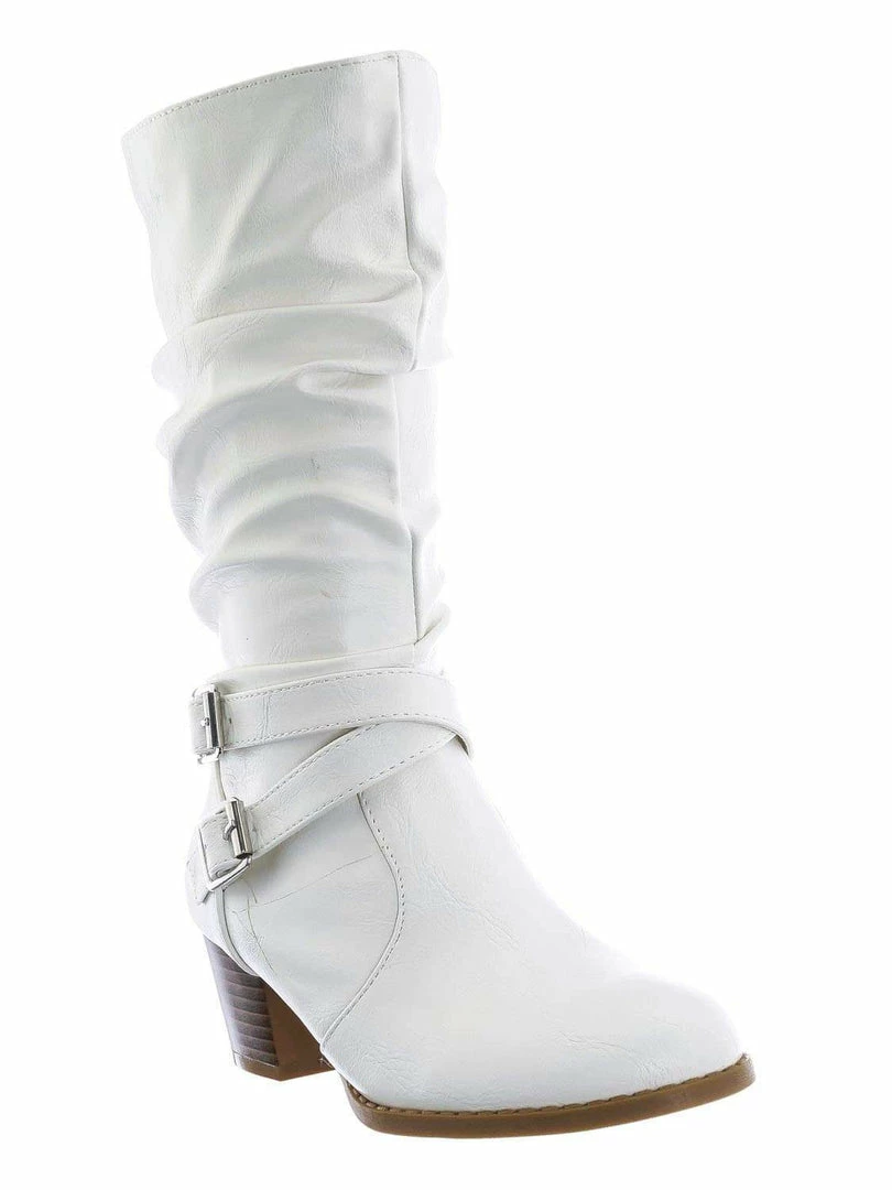 Forever Link Safety52k Childerns Harness Strapped Boots - Little Girls Mid Calf Heel Shoes New