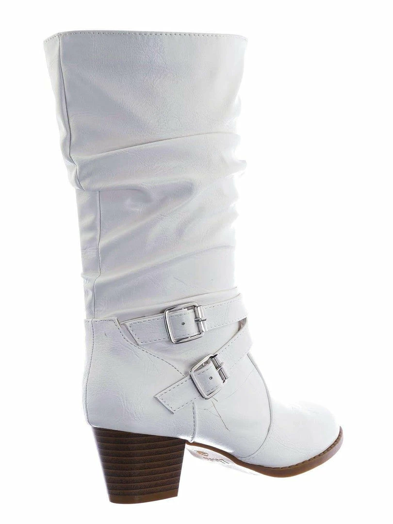 Forever Link Safety52k Childerns Harness Strapped Boots - Little Girls Mid Calf Heel Shoes New
