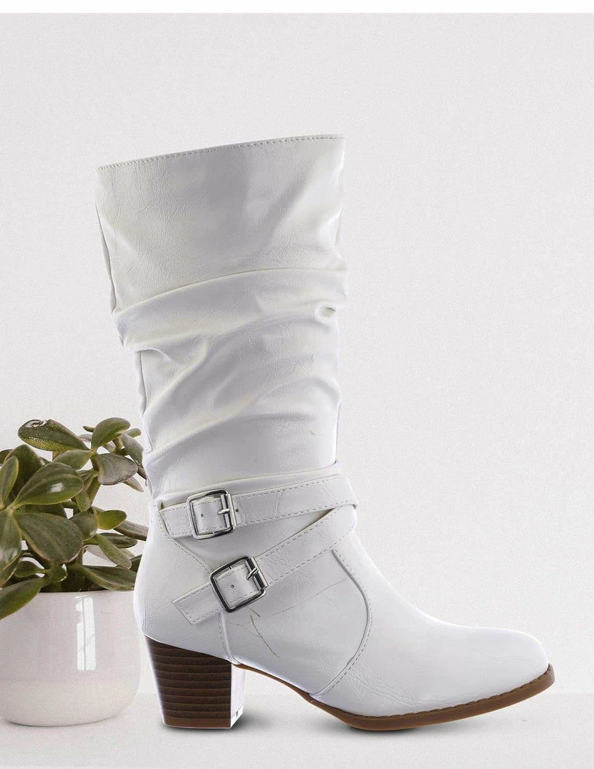 Forever Link Safety52k Childerns Harness Strapped Boots - Little Girls Mid Calf Heel Shoes New