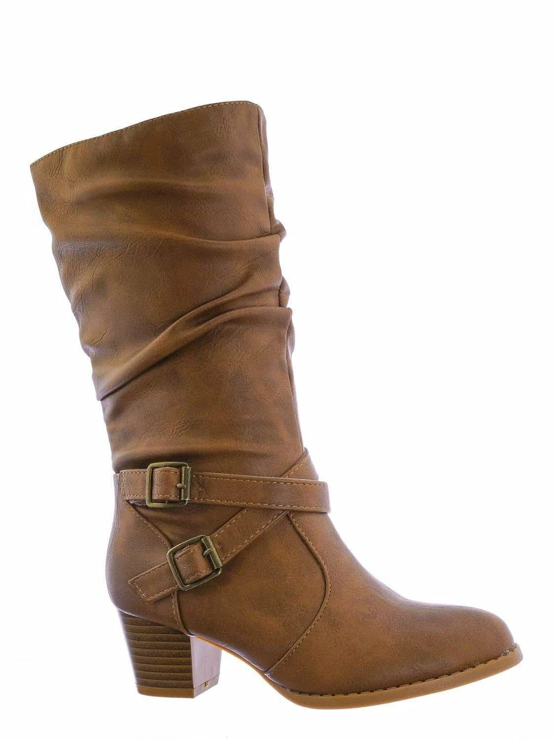 Forever Link Safety52k Childerns Harness Strapped Boots - Little Girls Mid Calf Heel Shoes New