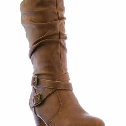 Forever Link Safety52k Childerns Harness Strapped Boots - Little Girls Mid Calf Heel Shoes New