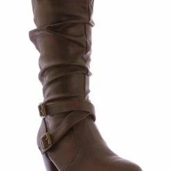 Forever Link Safety52k Childerns Harness Strapped Boots - Little Girls Mid Calf Heel Shoes New