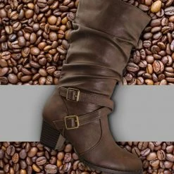 Forever Link Safety52k Childerns Harness Strapped Boots - Little Girls Mid Calf Heel Shoes New