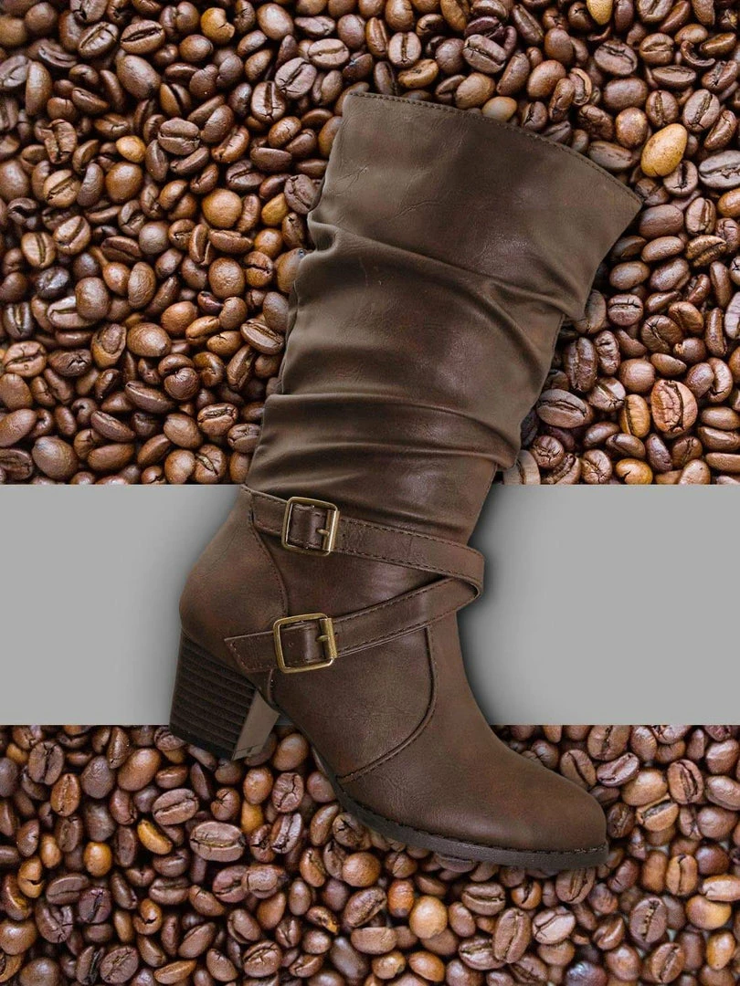 Forever Link Safety52k Childerns Harness Strapped Boots - Little Girls Mid Calf Heel Shoes New