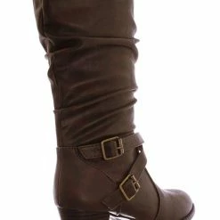 Forever Link Safety52k Childerns Harness Strapped Boots - Little Girls Mid Calf Heel Shoes New