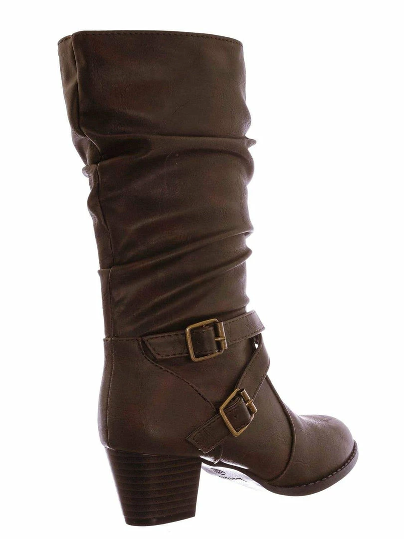 Forever Link Safety52k Childerns Harness Strapped Boots - Little Girls Mid Calf Heel Shoes New