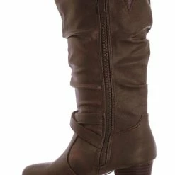 Forever Link Safety52k Childerns Harness Strapped Boots - Little Girls Mid Calf Heel Shoes New