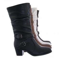 Forever Link Safety52k Childerns Harness Strapped Boots - Little Girls Mid Calf Heel Shoes New