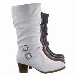 Forever Link Safety52k Childerns Harness Strapped Boots - Little Girls Mid Calf Heel Shoes New