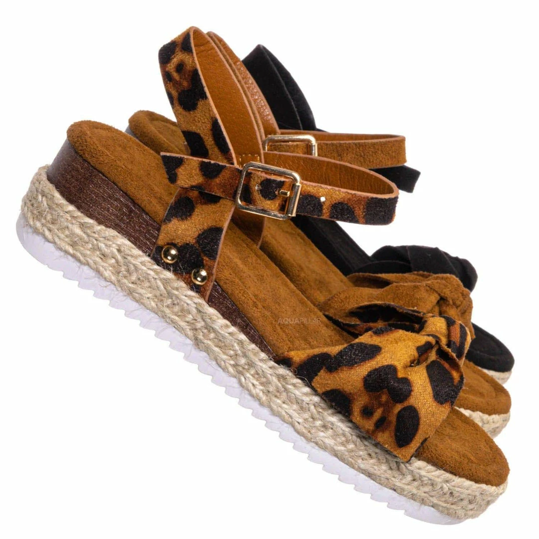 Forever Link New Sensational32K Girls Espadrille Flatform Sandal - Children Thread White Platform