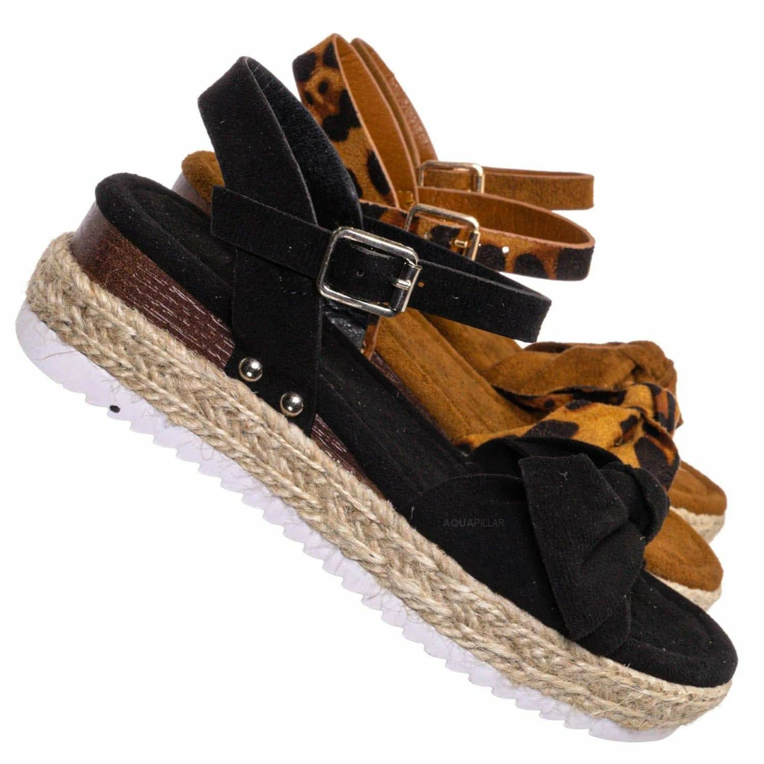 Forever Link New Sensational32K Girls Espadrille Flatform Sandal - Children Thread White Platform