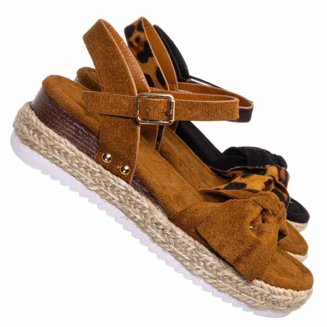 Forever Link New Sensational32K Girls Espadrille Flatform Sandal - Children Thread White Platform