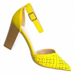 Forever Link Topper30 Block Heel Pointed Toe Pump - Women D'Orsay Ankle Strap Cutout