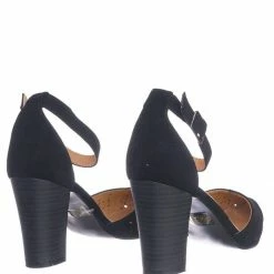 Forever Link Topper30 Block Heel Pointed Toe Pump - Women D'Orsay Ankle Strap Cutout