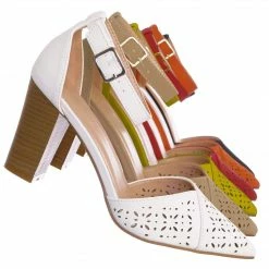Forever Link Topper30 Block Heel Pointed Toe Pump - Women D'Orsay Ankle Strap Cutout