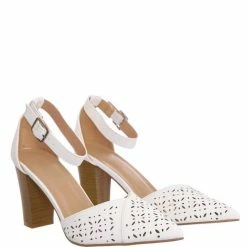 Forever Link Topper30 Block Heel Pointed Toe Pump - Women D'Orsay Ankle Strap Cutout