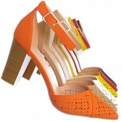 Forever Link Topper30 Block Heel Pointed Toe Pump - Women D'Orsay Ankle Strap Cutout