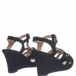 Forever Link Tuna37 Woven T-Strap Wedge Sandal - Women Open Toe Gladiator Cage Strap