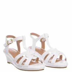 Forever Link Tuna37K Kids Gladiator Wedge Heel Sandal - Children Girl T-Strap Open Toe Shoe New