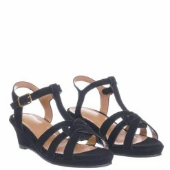 Forever Link Tuna37K Kids Gladiator Wedge Heel Sandal - Children Girl T-Strap Open Toe Shoe New