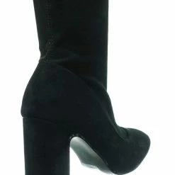 Forever Link Weismann03 Soft Stretch Block Heel Boot - Women Sock Snug Fit Retro