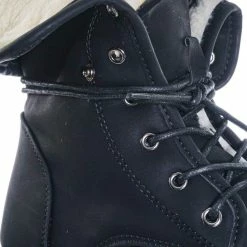 Forever Link New Whitney23 Foldable Lace Up Boot - Faux Fur Shearling Lining Collar Fold Overs