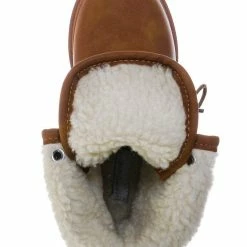 Forever Link New Whitney23K Girl Fold Lace Up Boot - Kid Faux Fur Shearling Lined Folded Collar