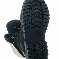 Forever Link New Whitney23K Girl Fold Lace Up Boot - Kid Faux Fur Shearling Lined Folded Collar