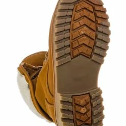 Forever Link New Whitney23K Girl Fold Lace Up Boot - Kid Faux Fur Shearling Lined Folded Collar