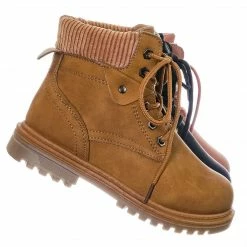 Forever Link New Whitney33K Kids Lace Up Ankle Bootie - Childrens Rugged Hiking Boots