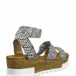 Forever Link Wish79 Bohemian Elastic Footbed Flatform - Women Cork Lug Sole Strappy Sandal