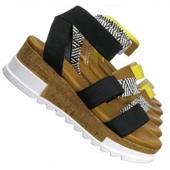Forever Link Wish79 Bohemian Elastic Footbed Flatform - Women Cork Lug Sole Strappy Sandal