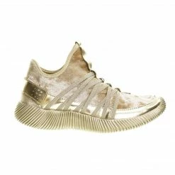 Forever Link New Yes4 Athletic Velvet Elastic Lacer Fashion Sneaker W Hook & Loop Closure