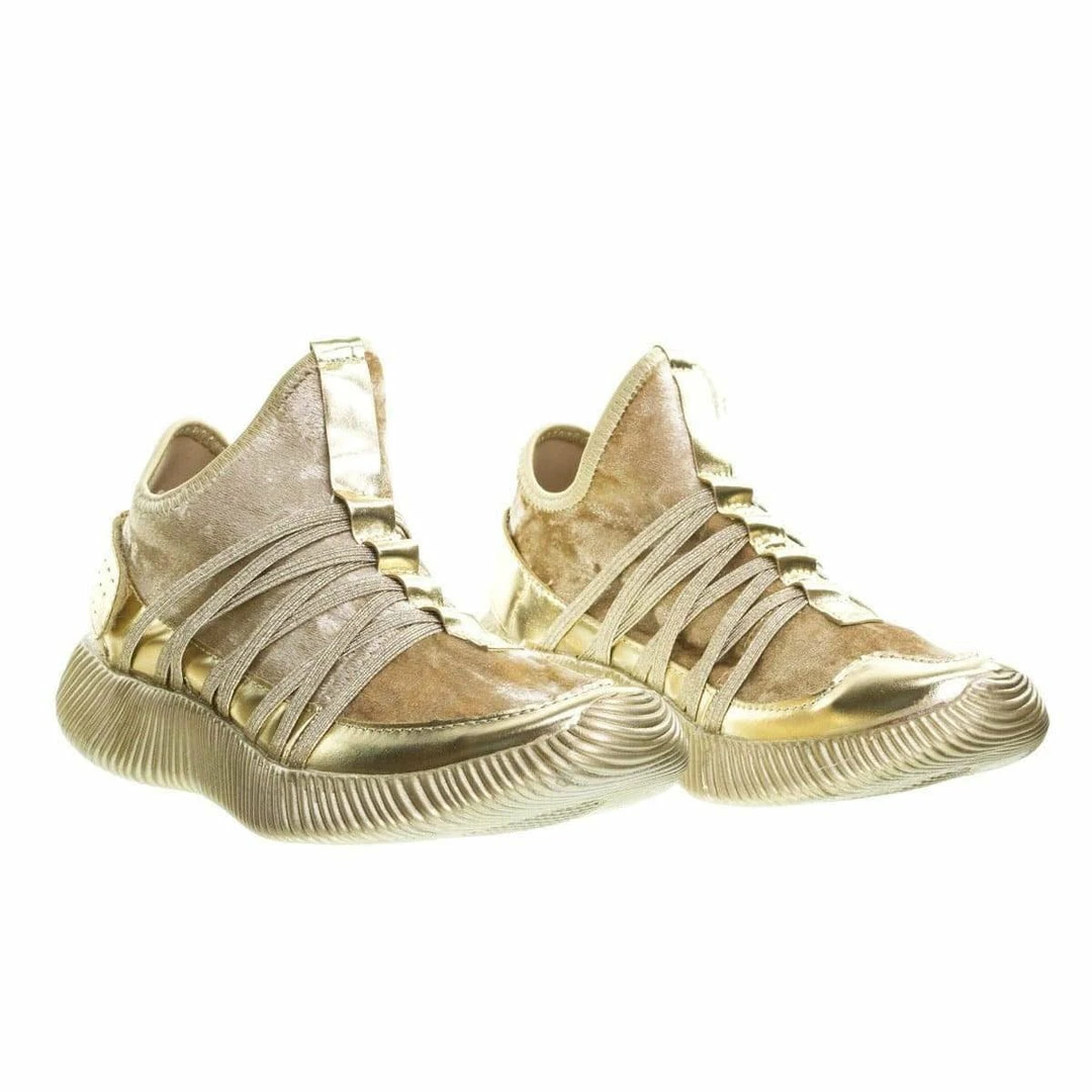 Forever Link New Yes4 Athletic Velvet Elastic Lacer Fashion Sneaker W Hook & Loop Closure