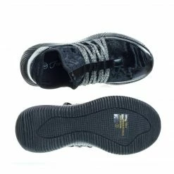 Forever Link New Yes4 Athletic Velvet Elastic Lacer Fashion Sneaker W Hook & Loop Closure