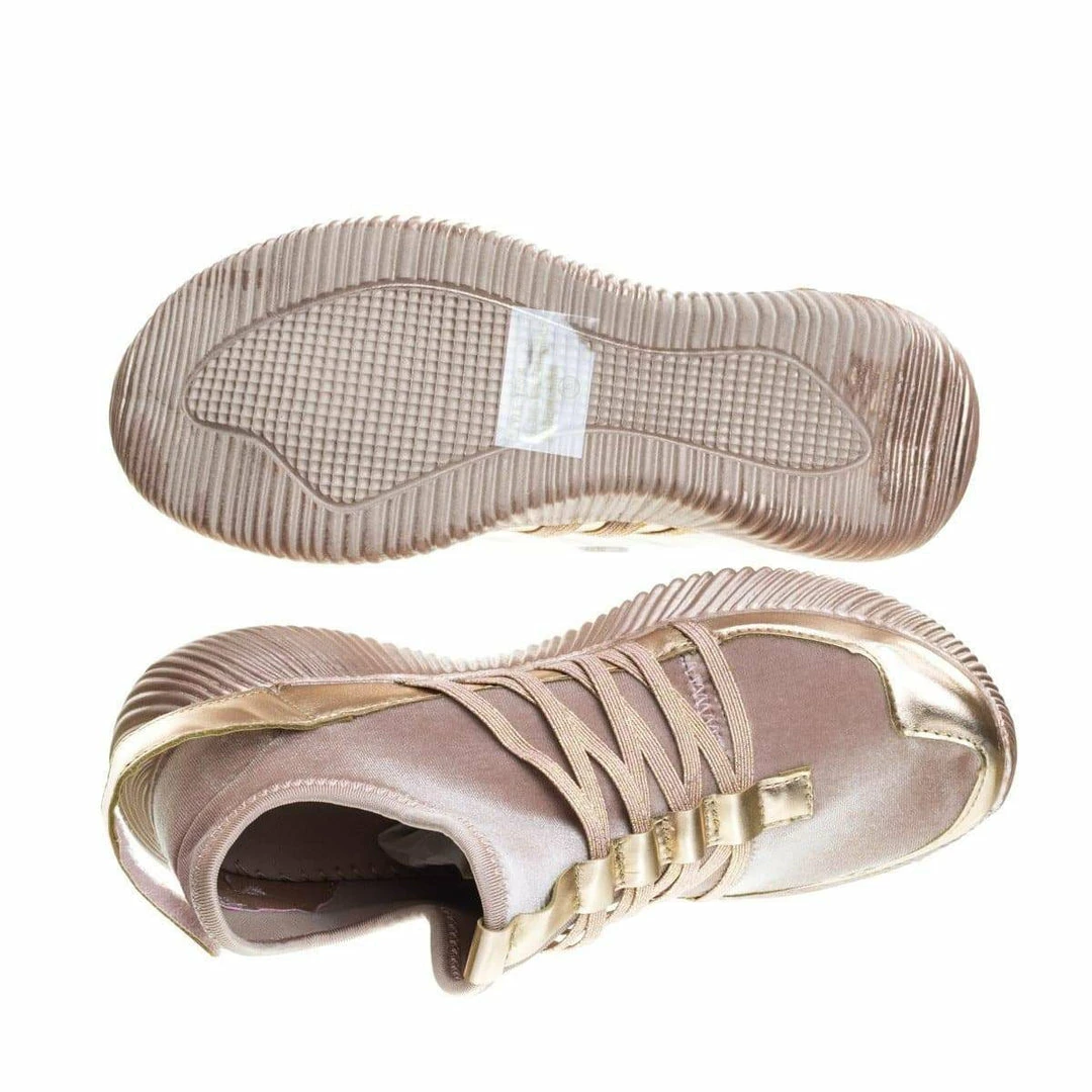 Forever Link New Yes4 Athletic Velvet Elastic Lacer Fashion Sneaker W Hook & Loop Closure