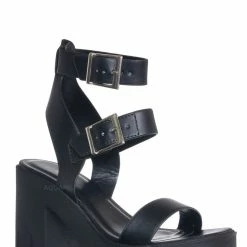 Soda Novas SWomens Chunky Block Heel Platform Lug Sole Sandal Gladiator Double Ankle Strap Funky Sporty Grunge Retro Comfy Cage Shoes