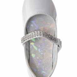 Little Angel New Kelly767D Baby Girl Mary Jane Rhinestone Flats - Round Toe Ballerina Shoes